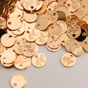 100 custom tags, jewelry tags with logo, Gold Plated tags, 100 tags for Brands