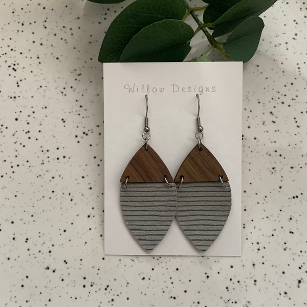 Leaf Earrings, Lightweight Earrings, Leather Earrings, Lightweight Earrings