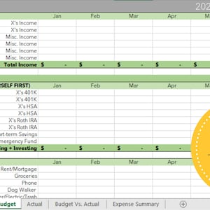 Annual Budget Template | Includes Actual Vs. Budget Comparison and Expense Summary | Excel Download