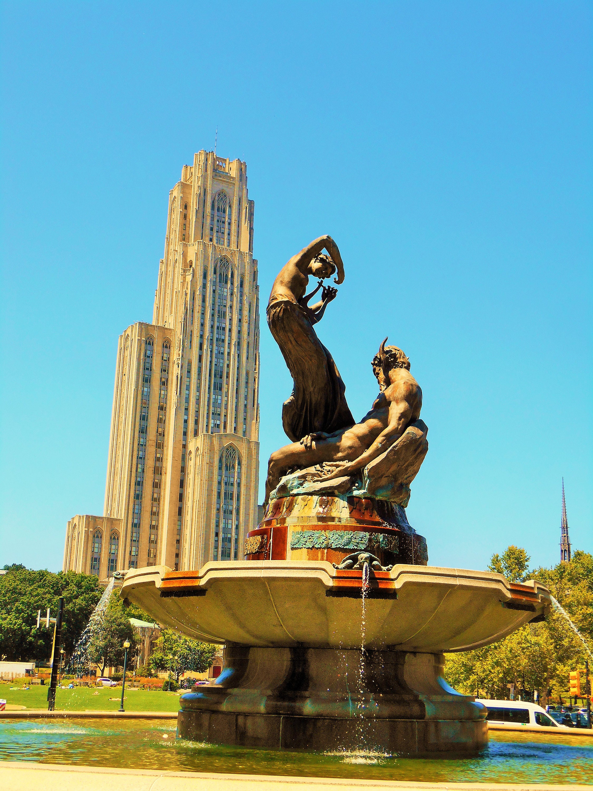 Mary Schenley Memorial Fountain, Cathedral of Learning, Oakland