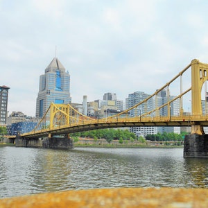 Roberto Clemente Bridge with Pittsburgh Skyline in view