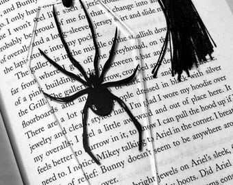Spider Coffin Acrylic Bookmark | Gothic Spider Vinyl Charm | Spooky Halloween Bookmark | Goth Reader Gift | Creepy Cute Book Accessory