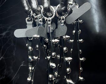 Spiked Phone Wristlet with Transparent Tether | Punk Rock Phone Charm & Keychain Accessory