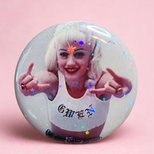 Y2K Goth Holographic Button – 2.25” Pinback Button image 1