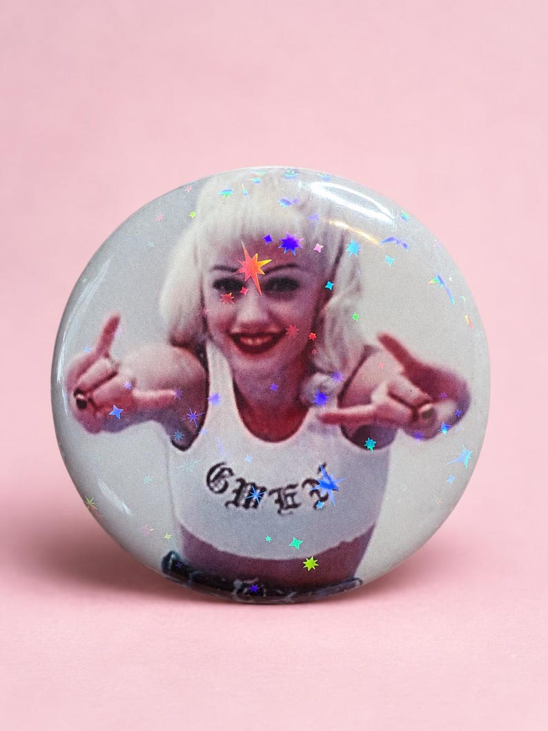 Y2K Goth Holographic Button – 2.25” Pinback Button image 1