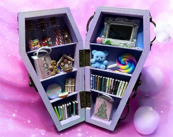 Pastel Christmas Coffin Box: Gothic Holiday Decor