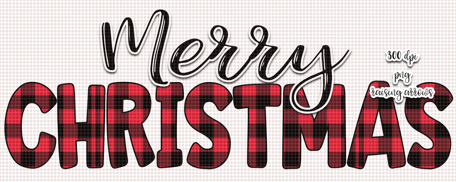 Merry Christmas Buffalo Plaid PNG Printable | Etsy