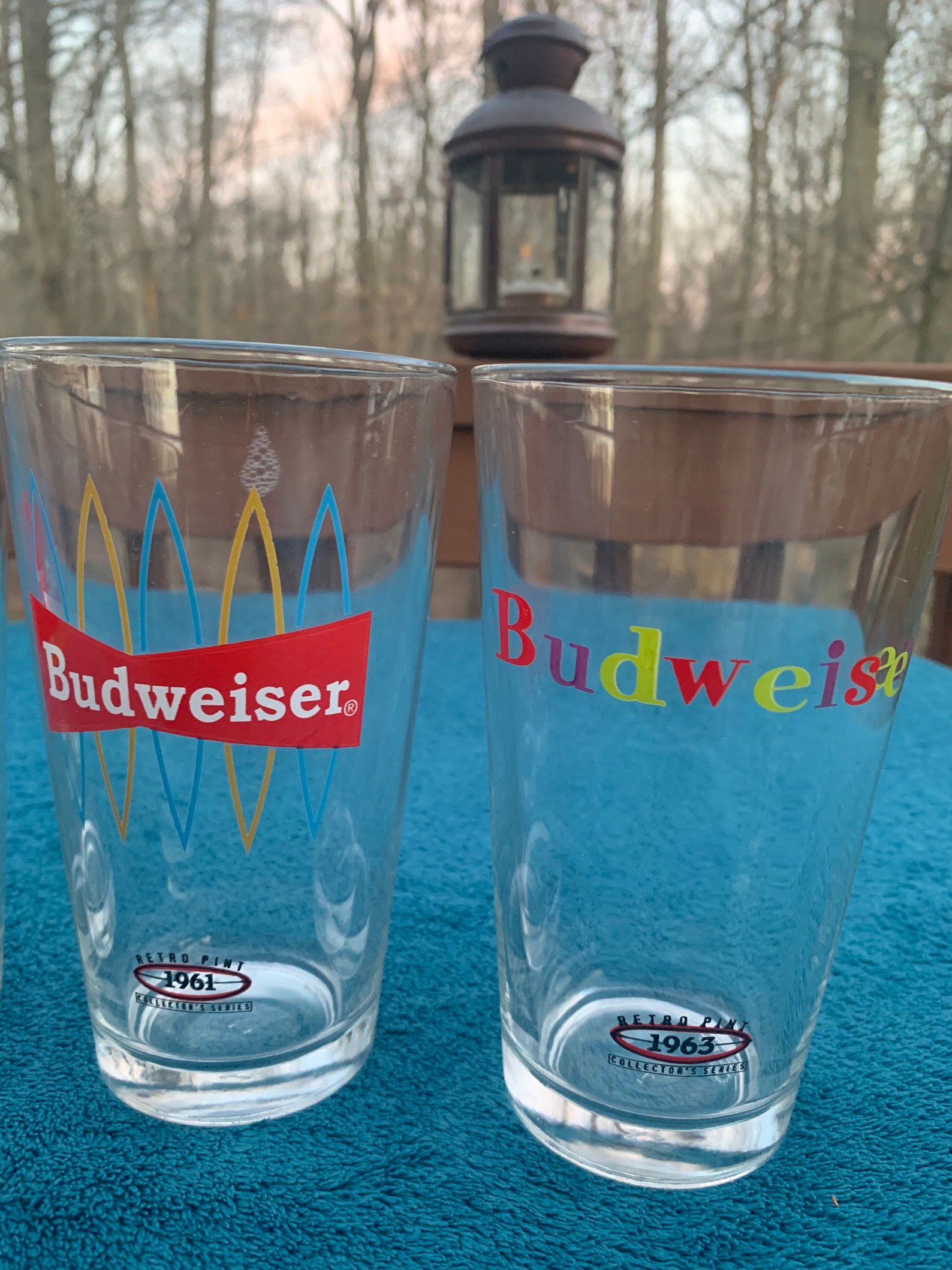 Budweiser Collector Series Retro Pint Set of 8 Beer Glasses Etsy