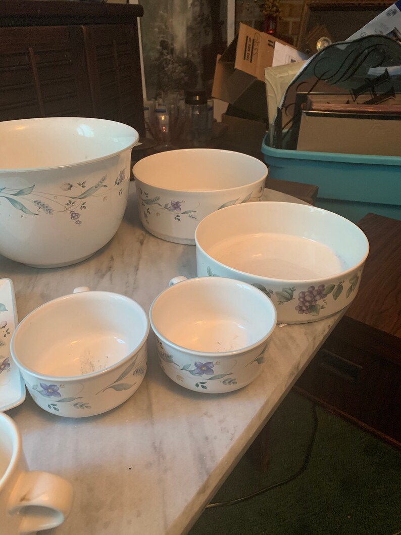 Vintage Pfaltzgraff April Pattern 12 Piece Stoneware Set Etsy