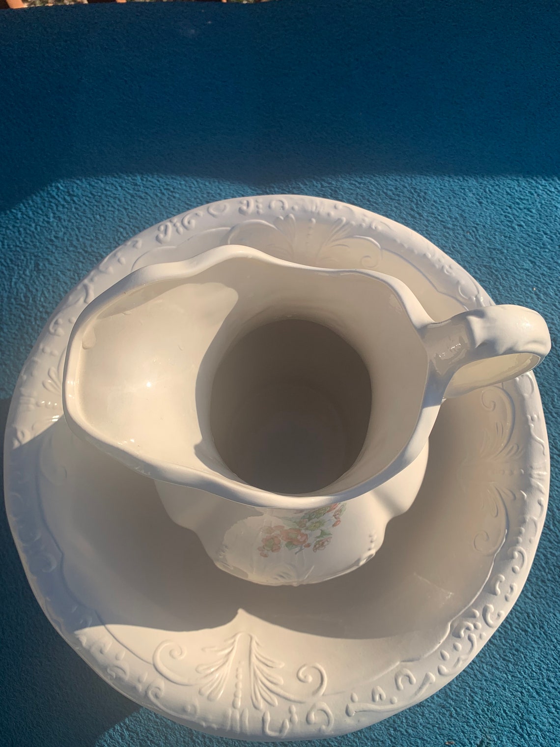 Ironstone Vintage 1890 England Pitcher & Wash Bowl Ceramic Etsy