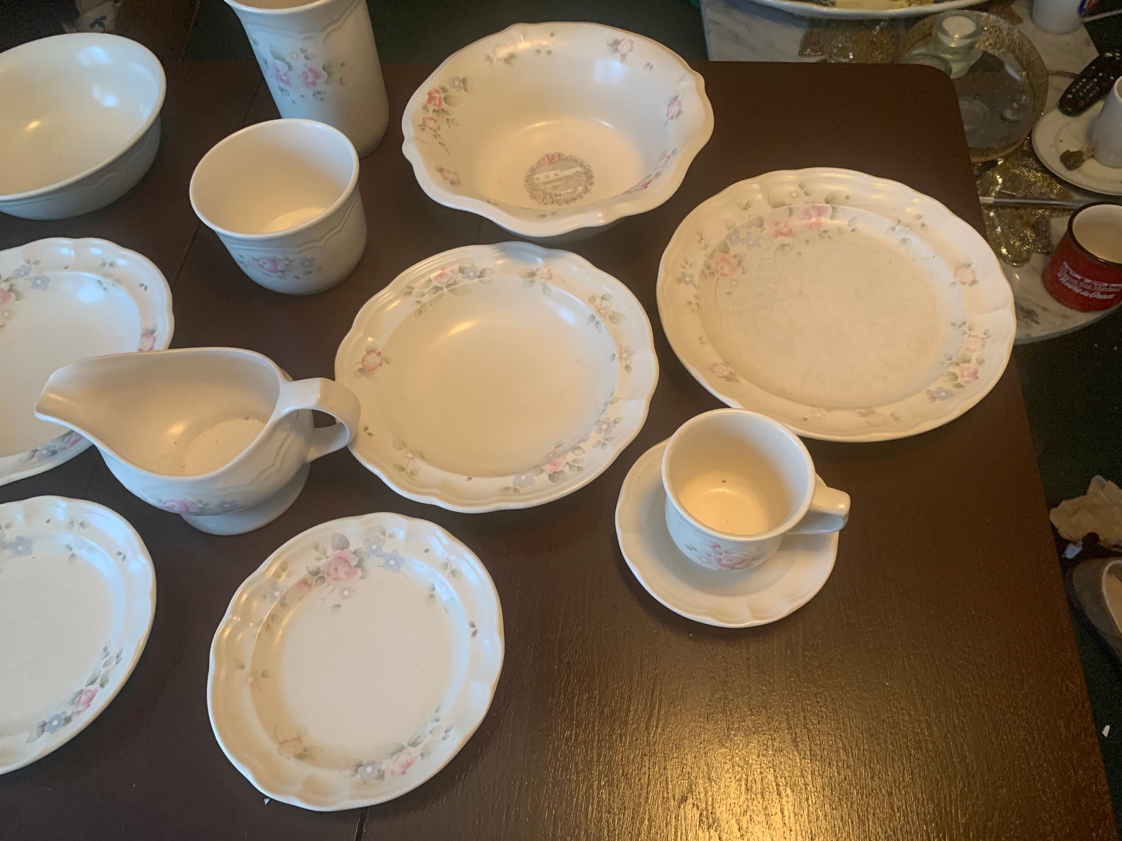 Vintage Pfaltzgraff Tea Rose 15 Piece Dinnerware Set Etsy