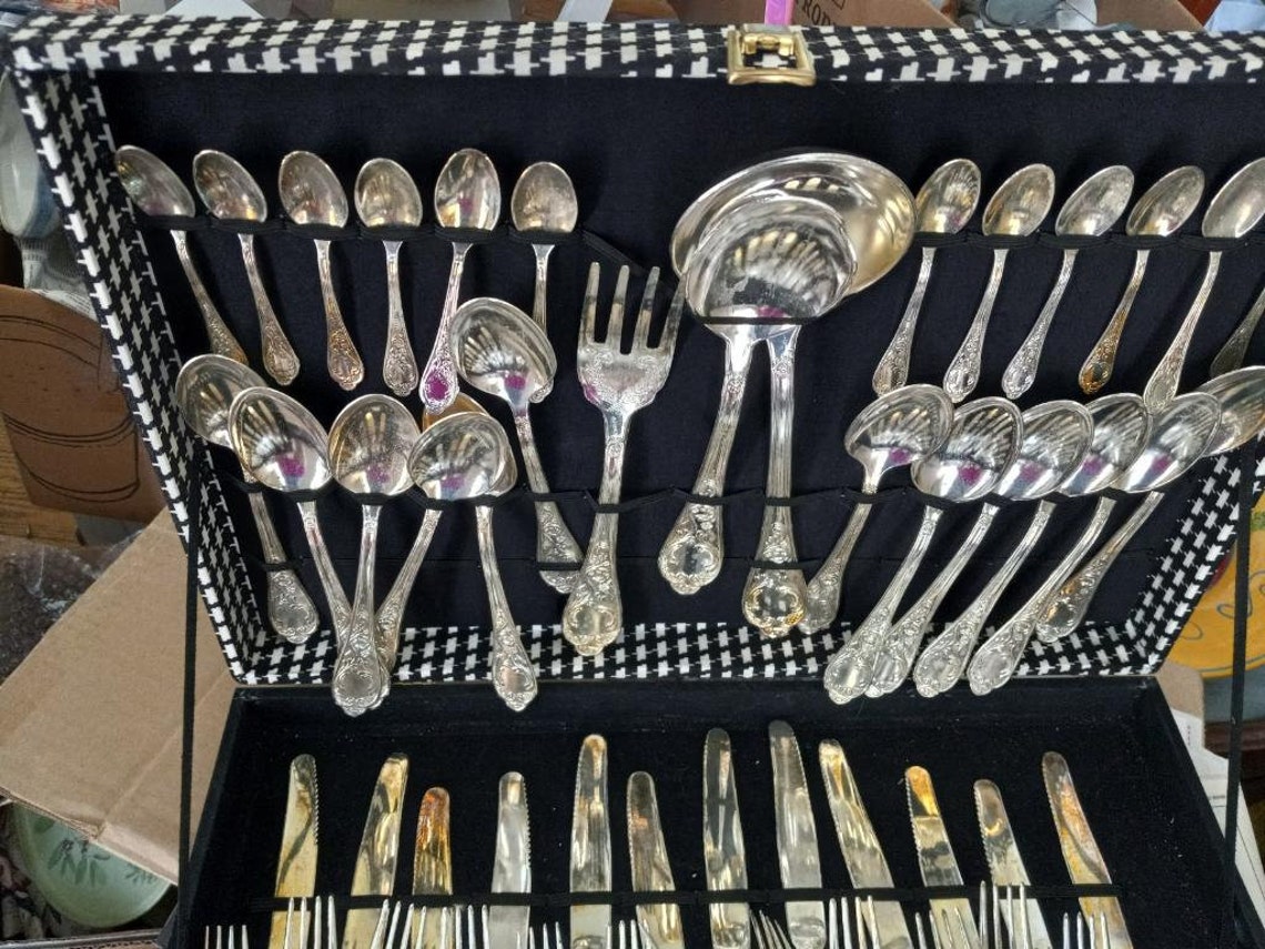 LBL Italy Plated E.P.Zinc 51 Pieces Flatware Silverware Set Etsy