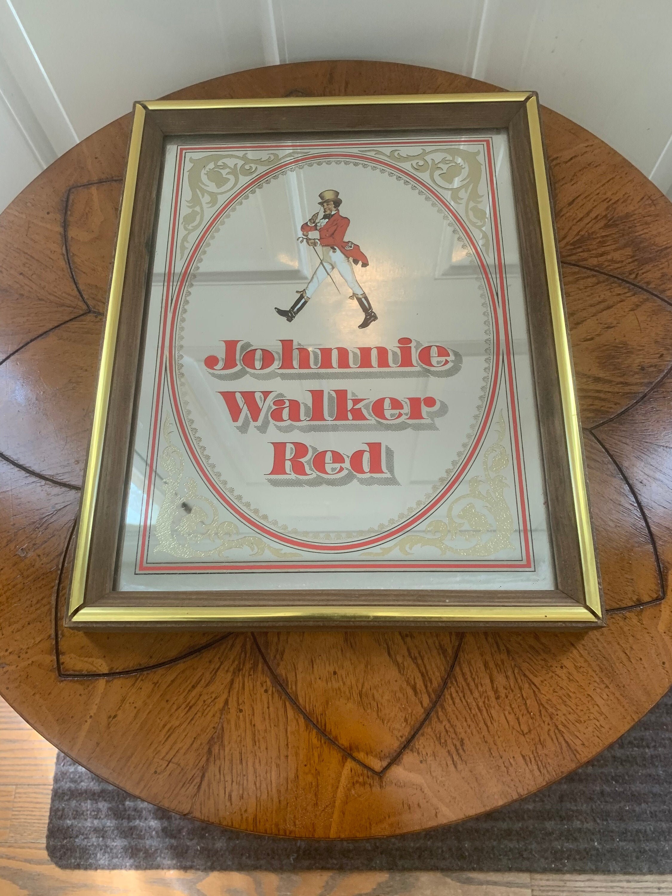 Vintage Rare Johnnie Walker Red Scotch Whisky Bar Mirror Etsy