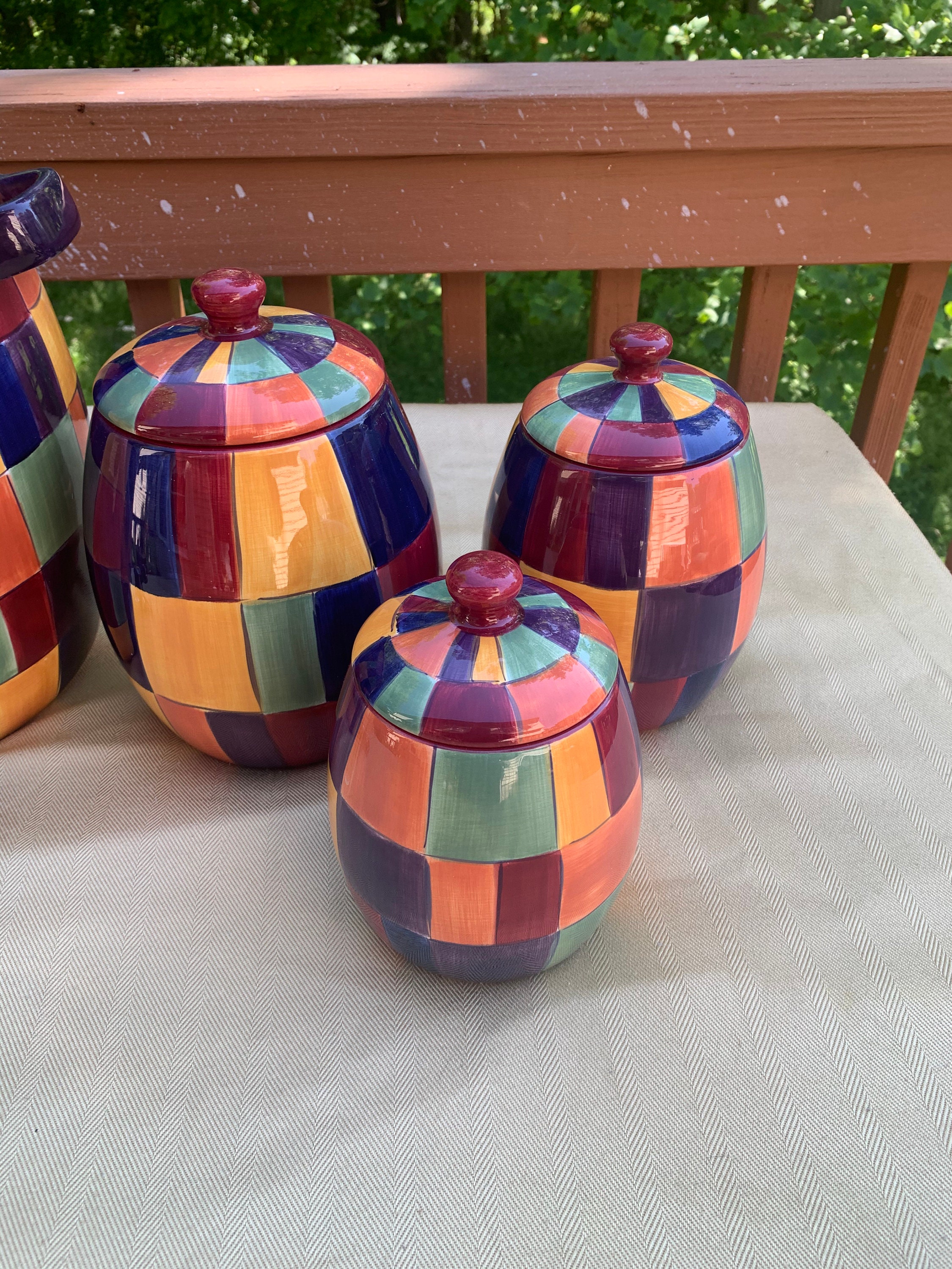 Tabletops Gallery Caracas Handpainted Kitchenware Set Etsy