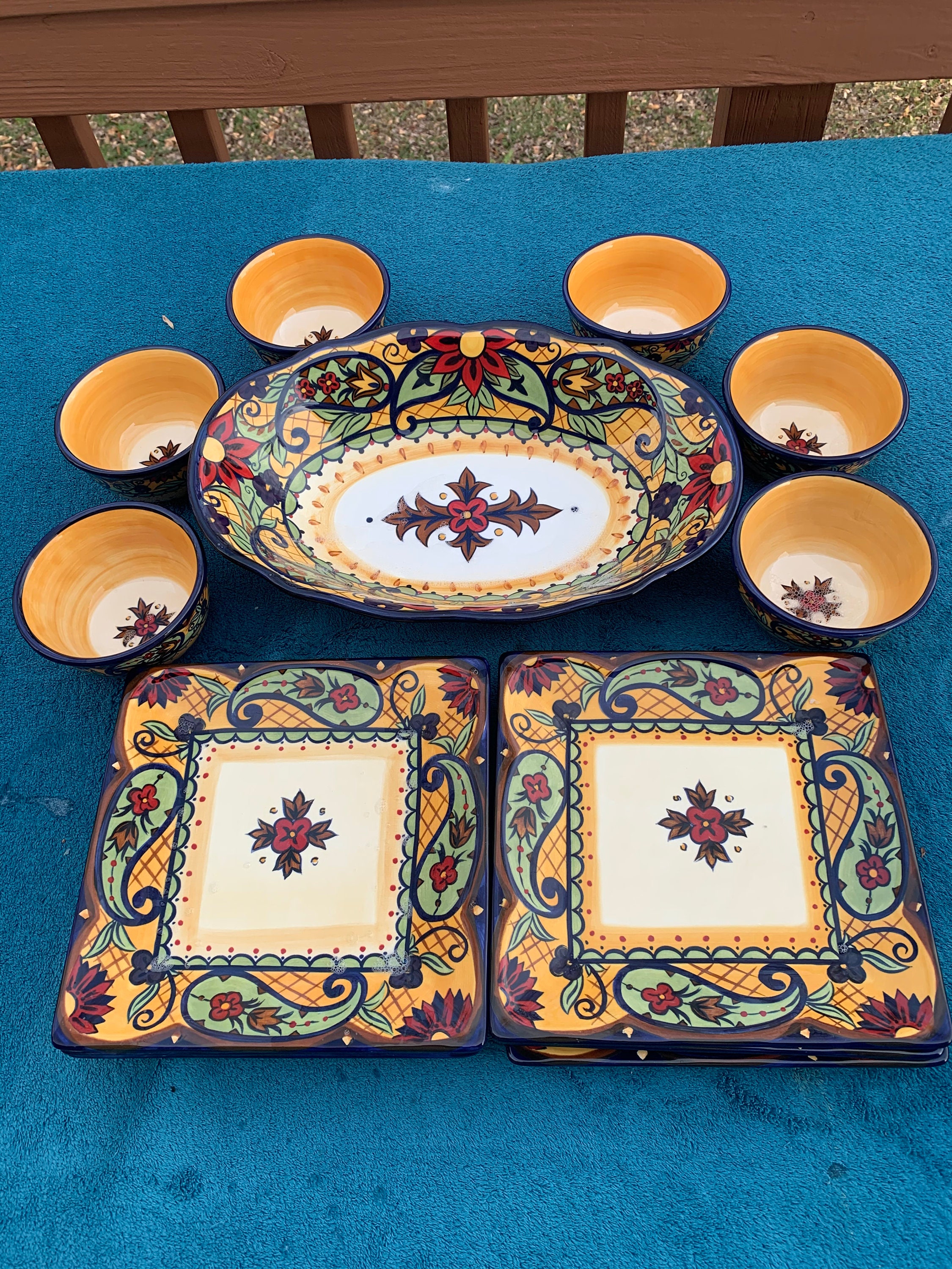 Crown Jewel de Corsica Home Handpainted Dinnerware Etsy España