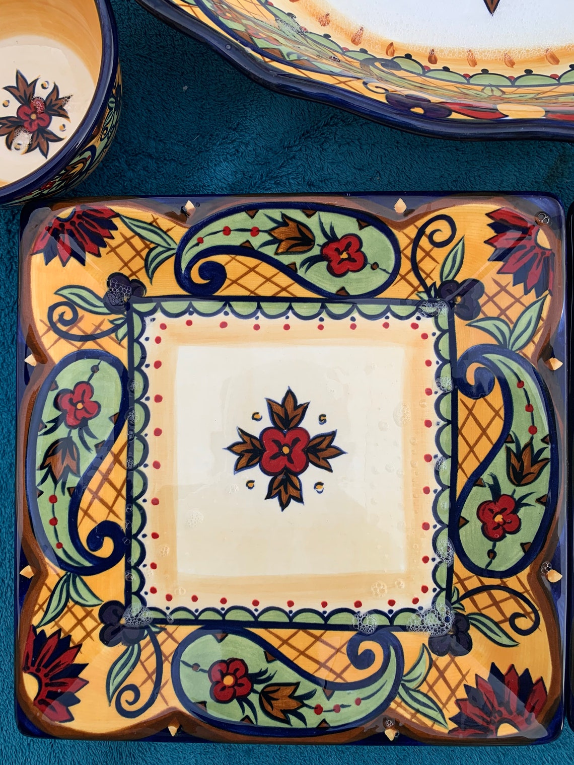 Crown Jewel de Corsica Home Handpainted Dinnerware Etsy España