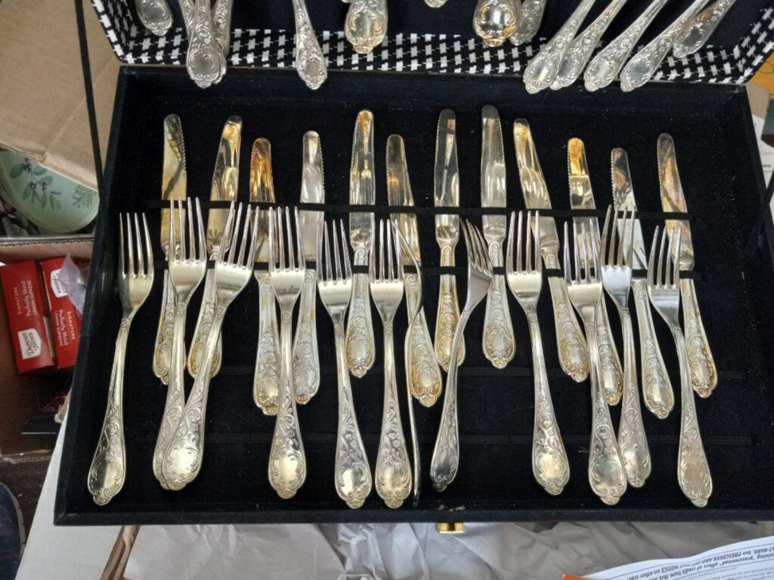 LBL Italy Plated E.P.Zinc 51 Pieces Flatware Silverware Set Etsy