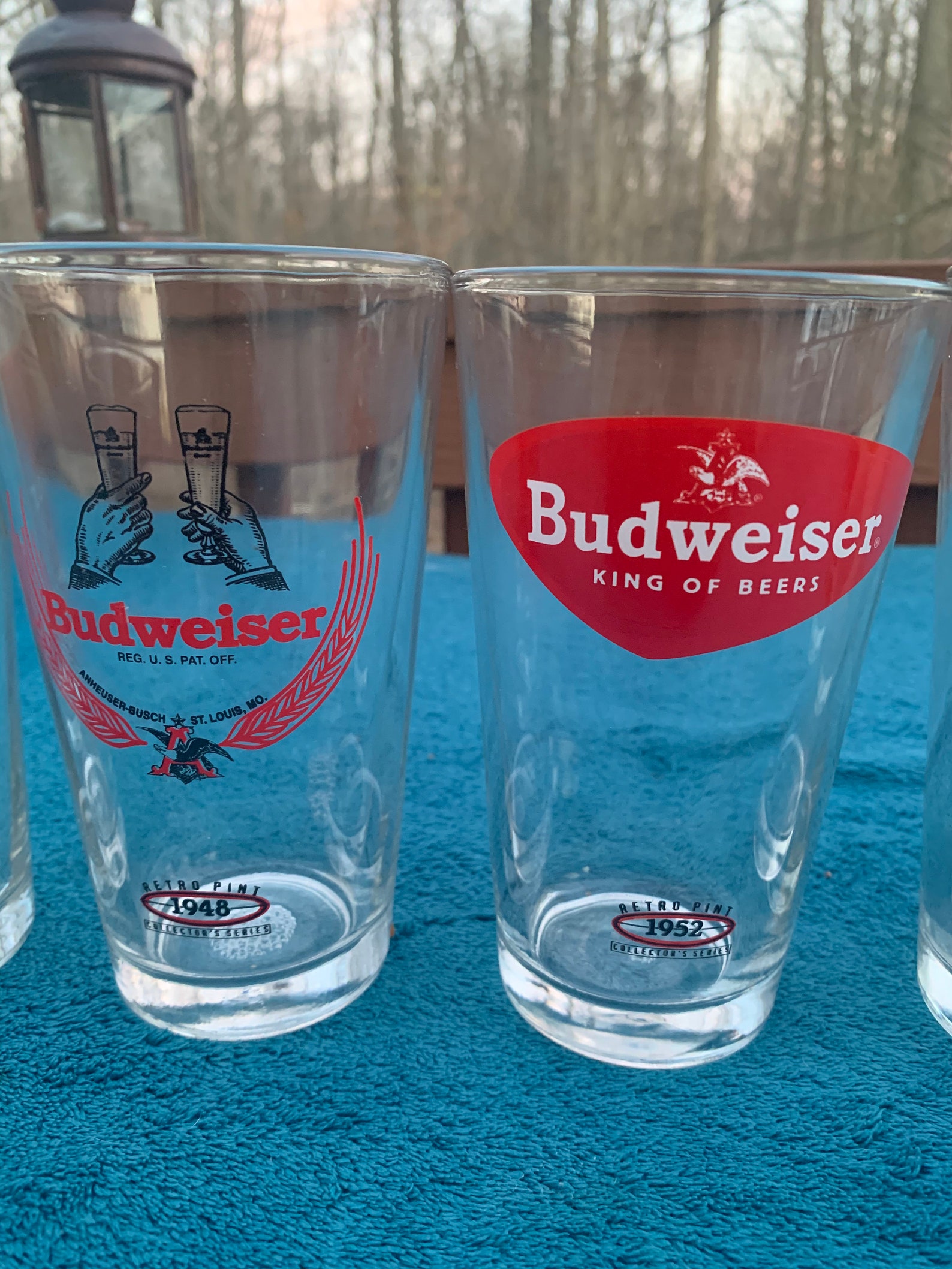 Budweiser Collector Series Retro Pint Set of 8 Beer Glasses Etsy