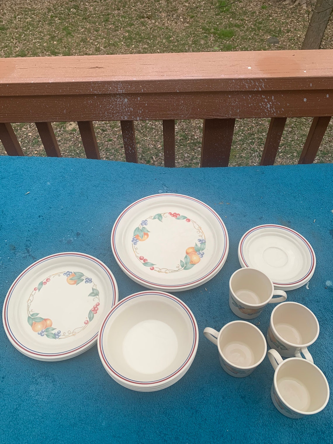Vintage Corelle Abundance 20 Piece Dinnerware Set Etsy