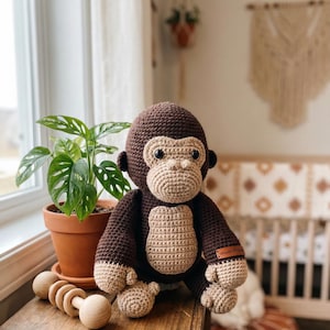 Gorilla Amigurumi Crochet Pattern | Digital PDF Download | Monkey Plush Animal Toy By UniqueCraftNFashion
