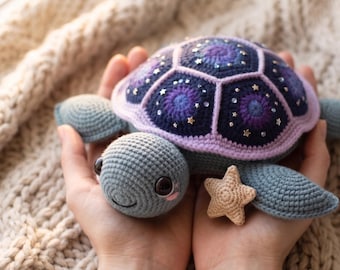 Cosmic Galaxy Sea Turtle Häkelanleitung Amigurumi Celestial Kinderzimmer Dekor PDF Anleitung Plushie Download
