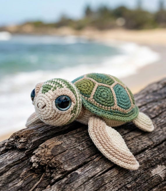 Sea Turtle Crochet Pattern PDF | African Flower Hexagon Amigurumi