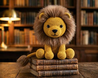 Gehäkelter Löwe Amigurumi Anleitung Kunstfell Mähne Safari Plushie Kinderzimmer Geschenk PDF