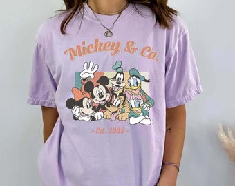 Retro Disney Mickey & Co. Shirt, Comfort Colors Family Vacation Tee