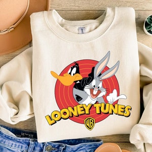 Sudadera de Bugs Bunny, sudadera con el Pato Donald, camiseta navideña de Disney, camiseta de Looney Tunes, regalo de dibujos animados, camiseta de conejito y pato de Disney