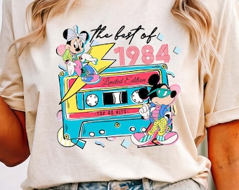 Camiseta vintage Disney de Mickey Mouse de 1984 con colores cómodos