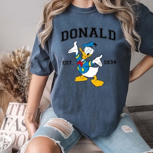 Camiseta del Pato Donald de Comfort Colors®, camiseta de Disney, camiseta de vacaciones para niños, camiseta para amantes de los patos, linda camiseta de dibujos animados, Love Disney, camiseta de viaje a Disney