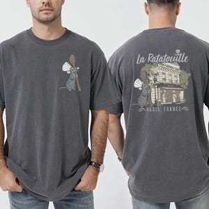 Comfort Colors® T-shirt Little Chef Remy, shirt Disney Ratatouille Paris, T-shirt Pixar Ratatouille, shirt Gusteau's, shirt schattige Disney muis