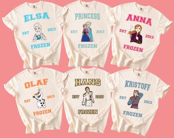 Comfort Colors® Disney Frozen Shirt, Princess Anna Elsa Hans Olaf Kristoff T-shirt, Disneyland Matching T-shirts