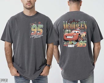 Comfort Colors® Disney Cars T-shirt, Christmas Lightning McQueen Shirt, Trendy Cars Land Shirt, Disney Pixar McQueen Tee, Retro McQueen Tee