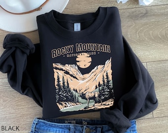 Rocky Mountain National Park Sweatshirt, Rocky Mountain Sweater, Colorado Mountains Crew Neck for Hiking, Colorado Sweater, Aspen Lovers Tee