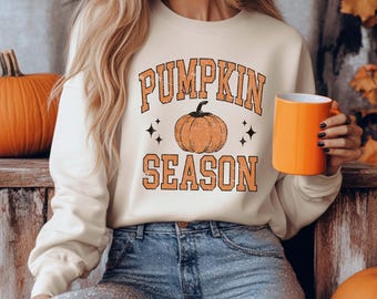 Pumpkin Season Sweatshirt, Thanksgiving Sweatshirt, Pumpkin Shirt, Pumpkin Season Sweater, Thankful Lover Sweater, Women's Winter Sweater