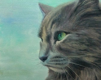 Custom Pet Portrait Painting From photo, Custom Cat Portrait, Custom Oil Painting, Cat portrait, Custom Pet Portraits On canvas.