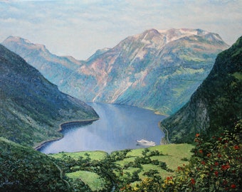 Custom Landscape Oil Painting on Canvas: Handmade Art from Photo