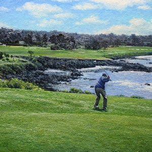 Dipinto a olio personalizzato da foto: arte personalizzata del golf