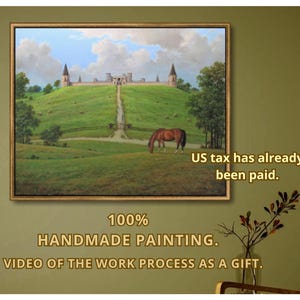 Custom Landscape Oil Painting on Canvas: Personalized Family Gift