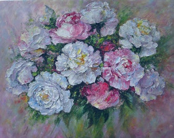 Custom Floral Still Life Oil Painting on Canvas | Personalized Handmade Art Commission, Anniversary Gift