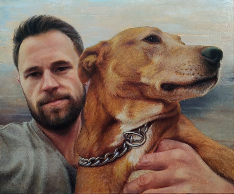Commission Dog Painting on Canvas Custom Dog Portrait From Etsy