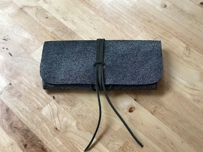 Navy Blue Pigskin Clutch The Priscilla
