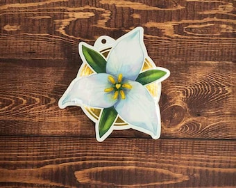 Pegatina de flor de trillium