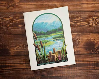 Tarjeta de felicitación del santuario de vida silvestre y marisma de Arcata