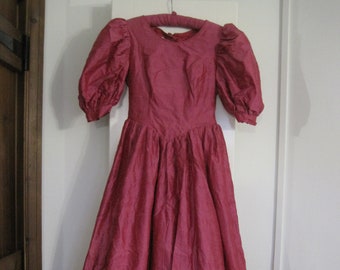 Vintage Ladies Silk Handmade 1980s Bridesmaid Dress Size 10/12