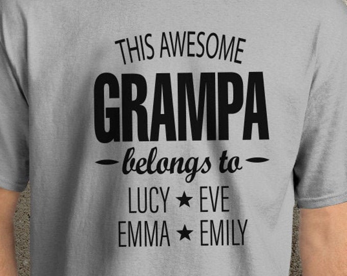 Awesome Grampa, Grandfather, Grandpa, Father's Day, Men's T-shirt, Birthday, Custom, gifts for Grandpa, gifts for him