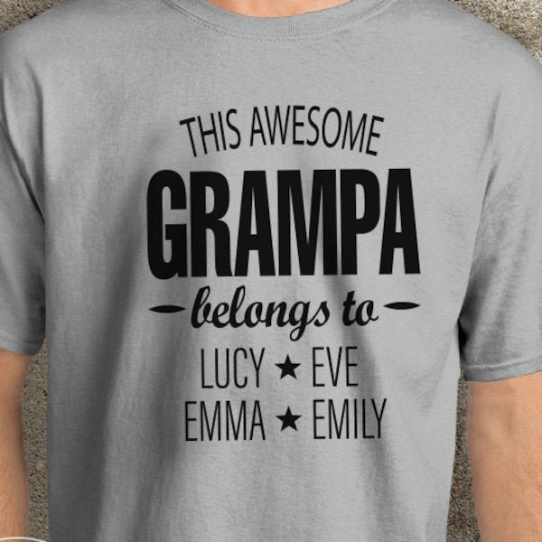 Awesome Grampa, Grandfather, Grandpa, Father's Day, Men's T-shirt, Birthday, Custom, gifts for Grandpa, gifts for him