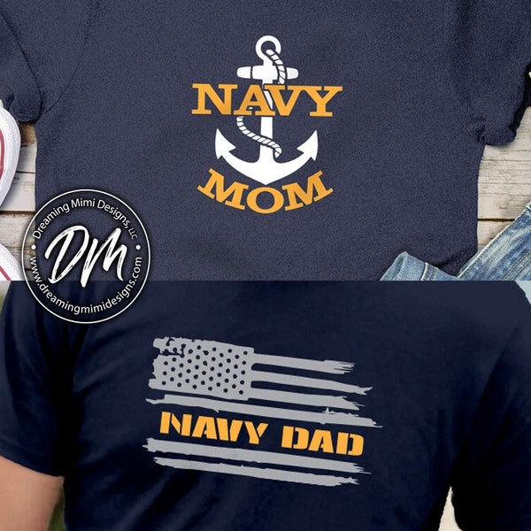 Navy Mom, Navy Dad, Mom shirt Dad Shirt, U.S. Navy, Military, Womens, Mens, T-shirt, gift,