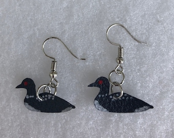 Hand Painted Loon Earrings